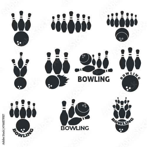 Bowling Vector Illustration Bundle, Vibrant Vector Design for Bowling Lovers, Stylish Bowling Vector Graphics, Modern Vector Art for Bowling Elements, Creative Bowling Vector Elements