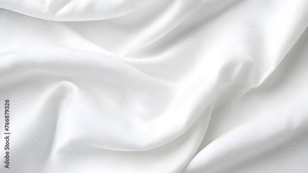 White cloth material fragment as a background ,white fabric cloth texture is wrinkled.