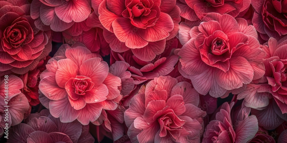 Organic Texture of Lush Red Flowers