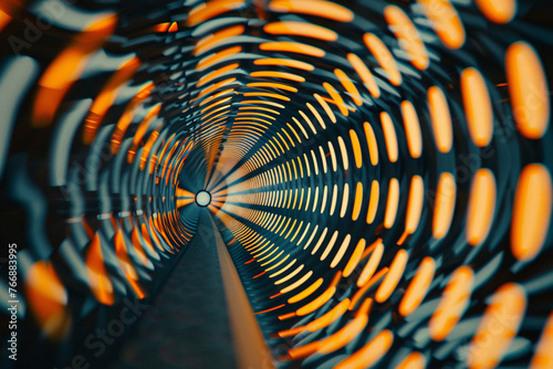 Tunnel or wormhole texture background  surface tunnel mesh 3d render concept illustration