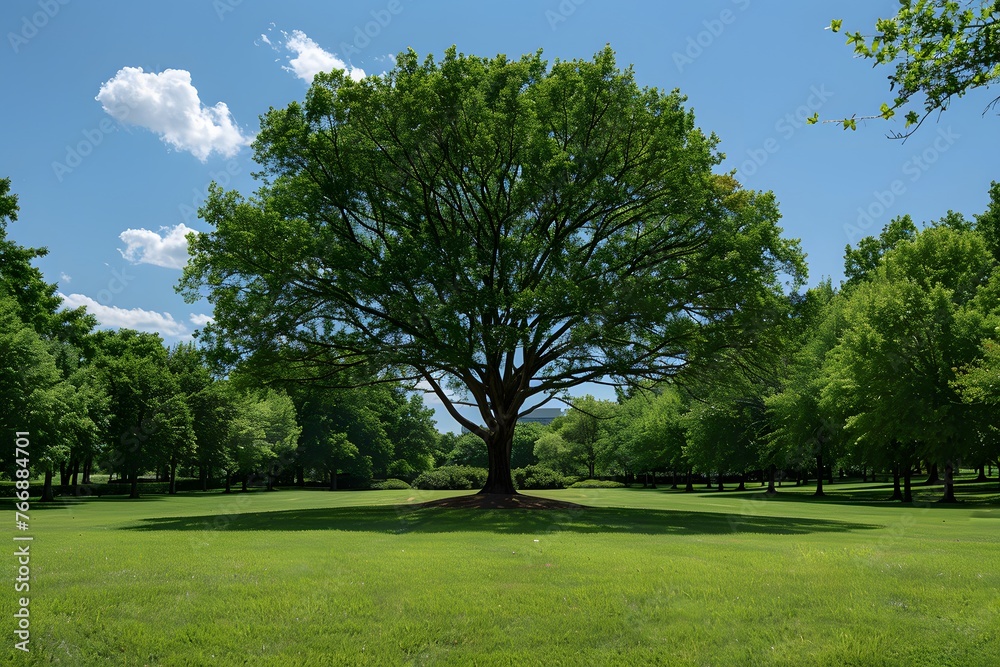 Massive Tree in Green Field