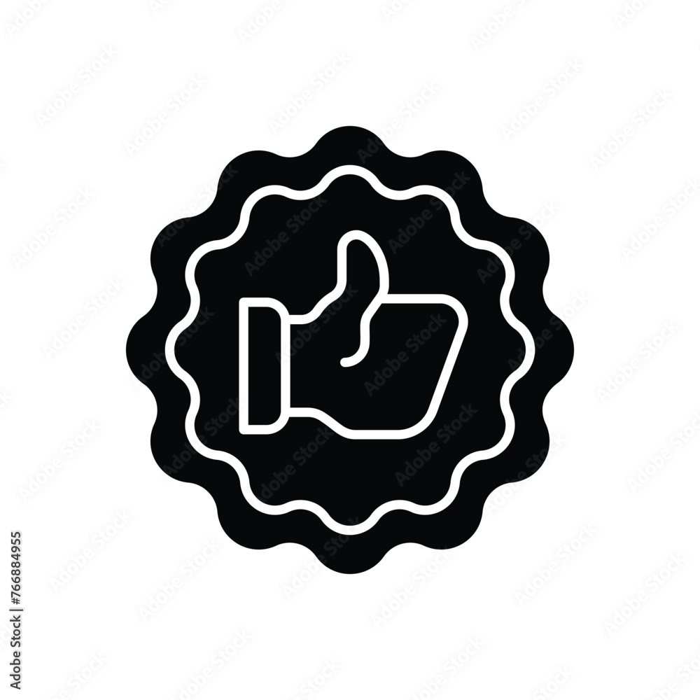 Black Solid Thumbs Up vector icon Black Solid Thumbs Up vector icon