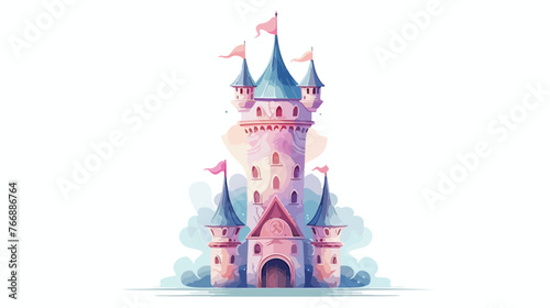 Fairytale tower with crystals flat