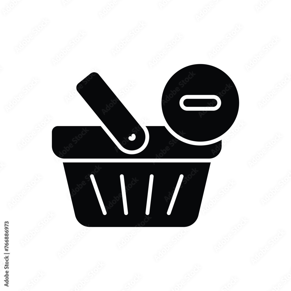 Black Solid Remove From Cart vector icon Black Solid Remove From Cart vector icon
