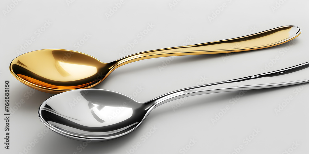 browne and white spoone on silver background, Chic Bronze and White Spoons Arrangement on Silver Background browne and white spoone on silver background, Chic Bronze and White Spoons Arrangement on Silver Background