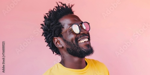 Smiling African Man with Trendy Glasses