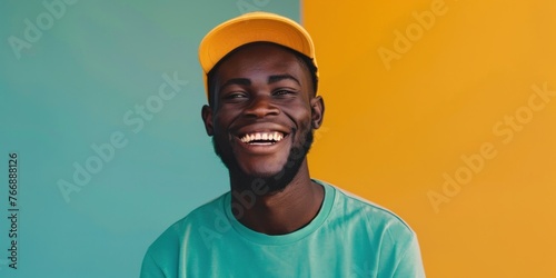 Smiling African Man with Vibrant Background