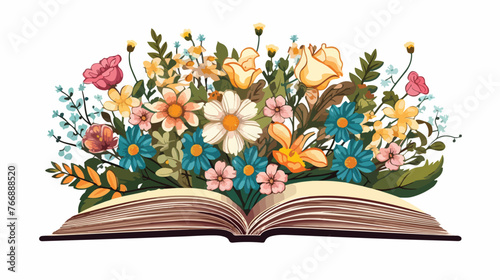 Floral Book Vintage Book flat vector © Aina
