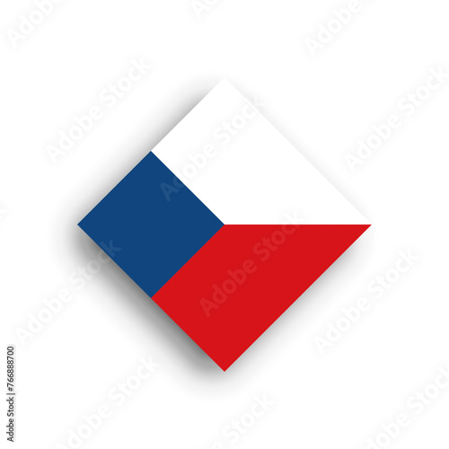 Czech Republic flag - rhombus shape icon with dropped shadow isolated on white background Free Download Czech Republic flag - rhombus shape icon with dropped shadow isolated on white background - GFXLoad