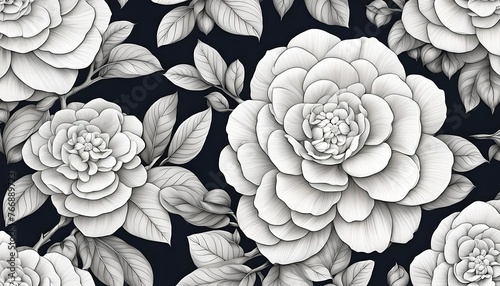 Beautiful Camellia Pattern Background Wallpaper