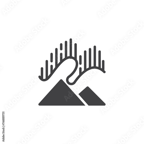 Northern lights phenomenon vector icon