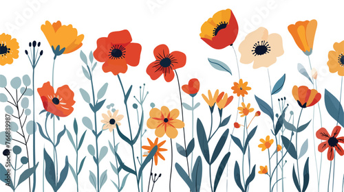 Flower illustration design summer art vacter flat vector
