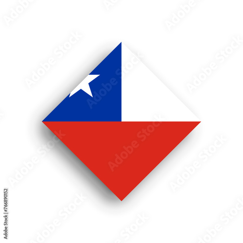 Chile flag - rhombus shape icon with dropped shadow isolated on white background Free Download Chile flag - rhombus shape icon with dropped shadow isolated on white background - GFXLoad