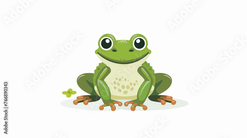 Fun frog flat vector isolated on white background