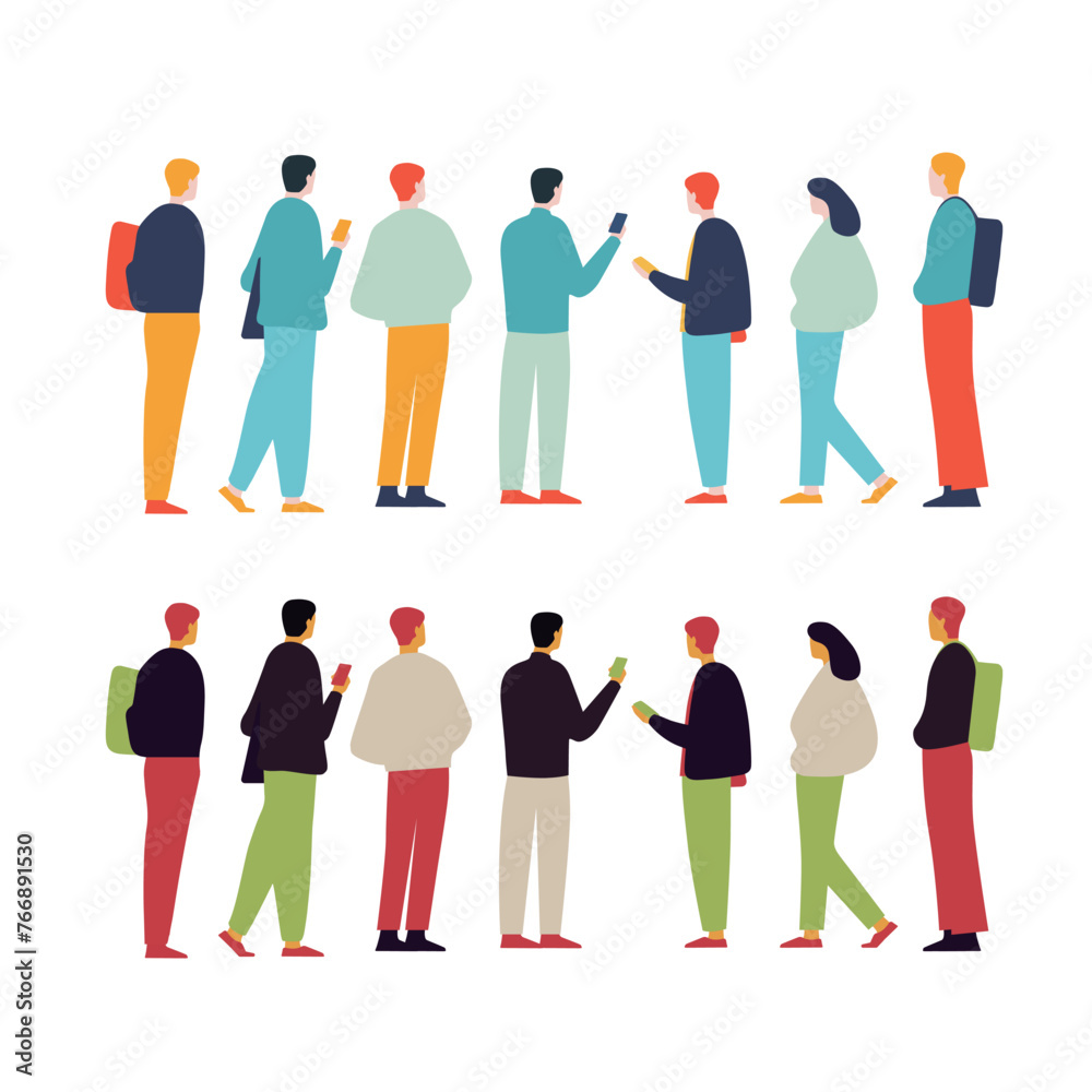 © rou_ - 若い男女の群衆のイラスト © rou_ - 若い男女の群衆のイラスト