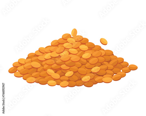 Lentil Vegetables flat vector illustration on white background