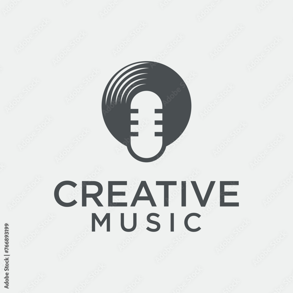 Vector logo for music record company audio house logo singing recording logo Vector logo for music record company audio house logo singing recording logo