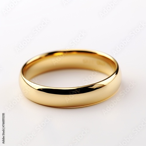 A gold Ring isolated on white tabletop