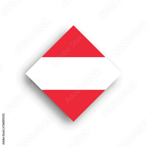 Free Download Austria flag - rhombus shape icon with dropped shadow isolated on white background - GFXLoad