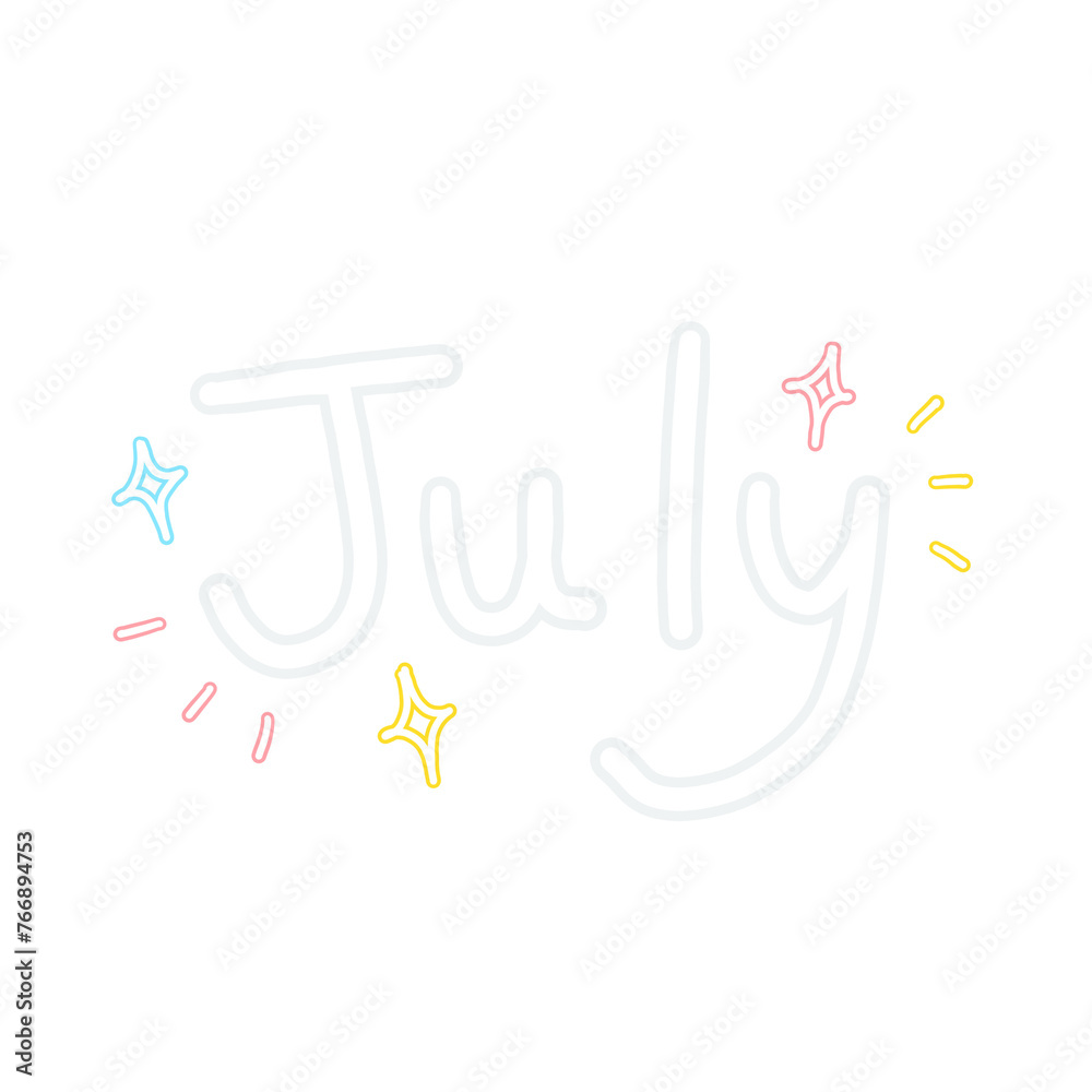 Obraz premium july hand draw decolative