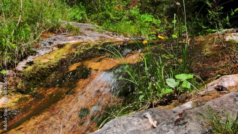 Close up of a stream in the mountains on a sunny day Close up of a stream in the mountains on a sunny day
