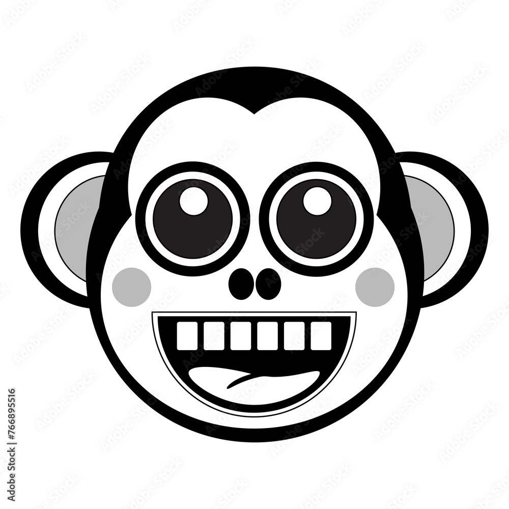 monkey head silhouette cartoon character smile monkey head silhouette cartoon character smile
