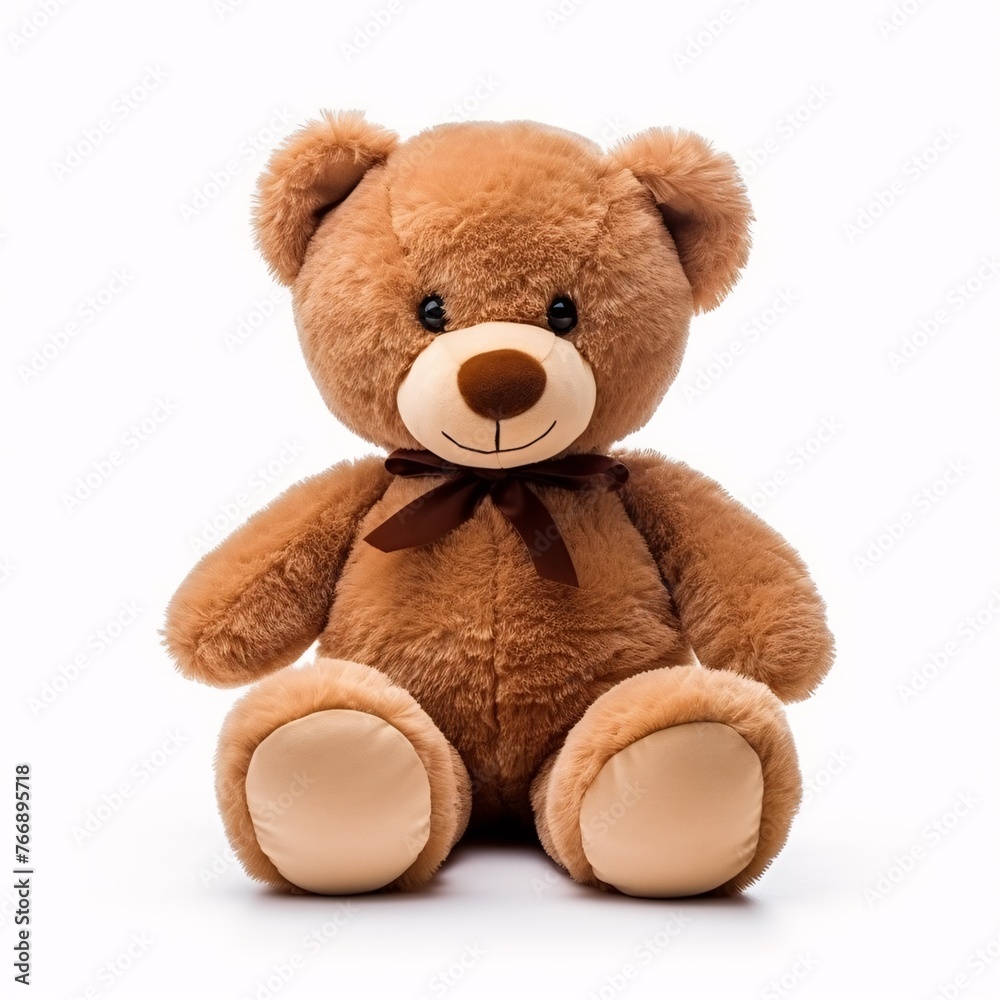 Brown Teddy Bear on white surface