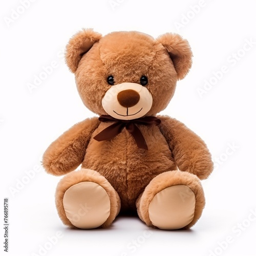 Brown Teddy Bear on white surface