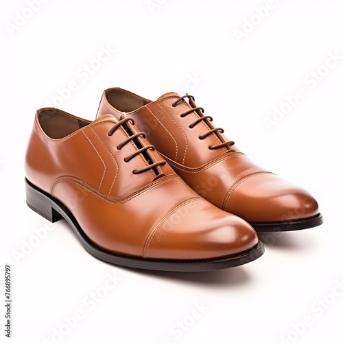 Brown Leather Shoes on a white background