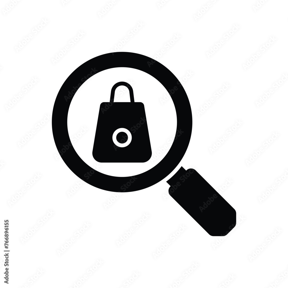 Black Solid Search vector icon Black Solid Search vector icon