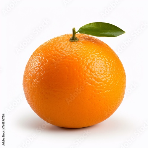 A vibrant orange tangerine placed on a pure white background