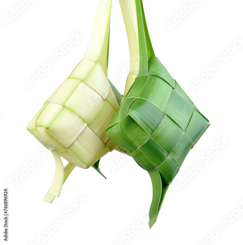 Ketupat green and yellow color transparent background