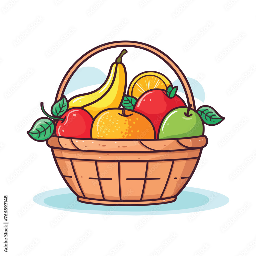 a basket of fruit with a drawing of a banana and a banana a basket of fruit with a drawing of a banana and a banana