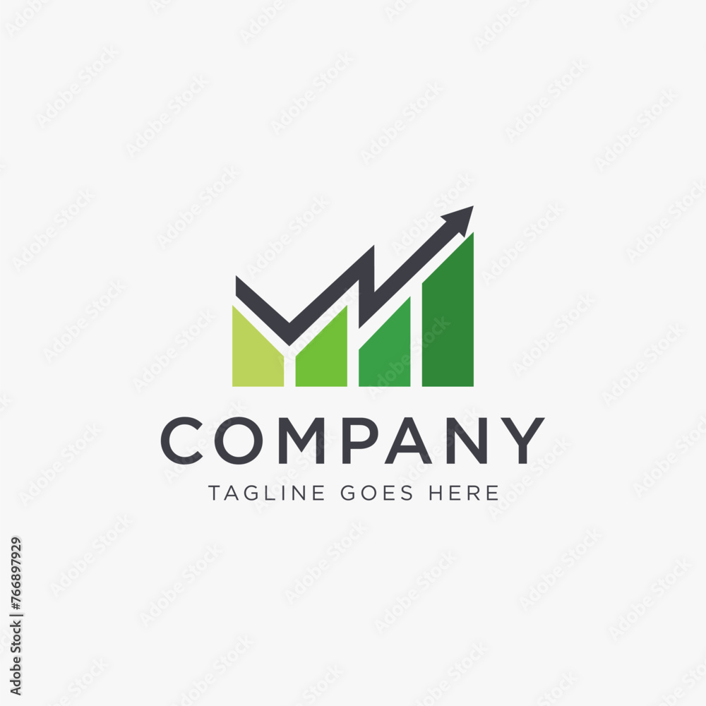 Abstract growth financial charts logo icon vector template on white background Abstract growth financial charts logo icon vector template on white background