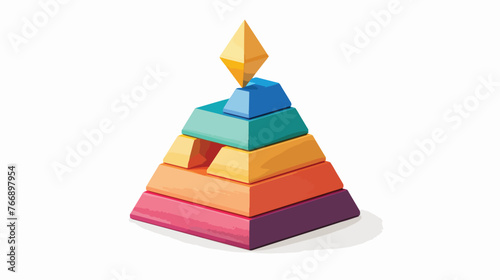 Pyramid toy design over white flat vector 