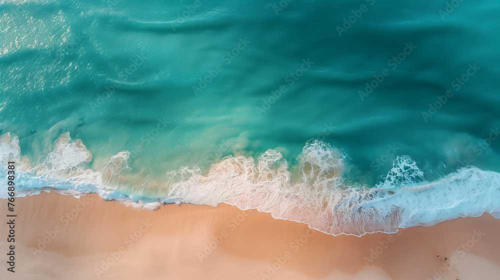 Fototapeta premium Coastline Majesty: Aerial Cinematic View