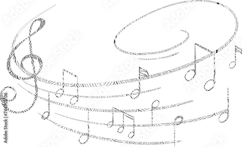 Music notes on white & black background art. eps, vector & images.  photo