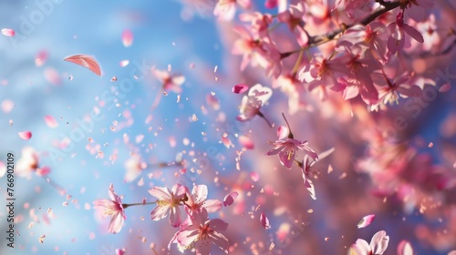 Spring Breeze Through Cherry Blossoms at Daytime