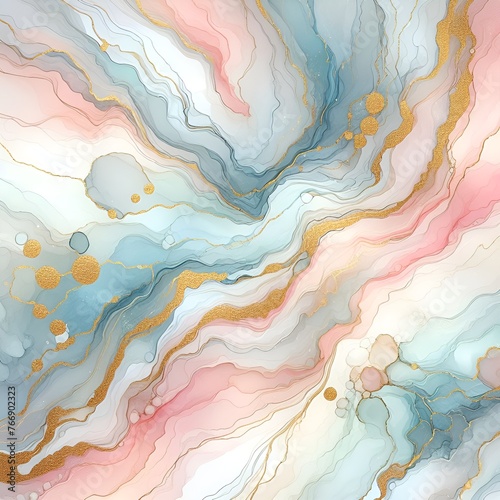 Wallpaper Mural Abstract rose blush liquid watercolor background with golden lines, dots and stains. Pastel marble alcohol ink drawing effect. Vector illustration design template for wedding invitation  Torontodigital.ca