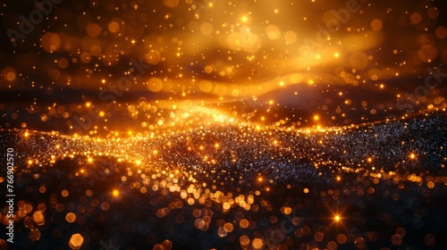 Luminous light effect. Starburst with sparkles. Glow of golden light.