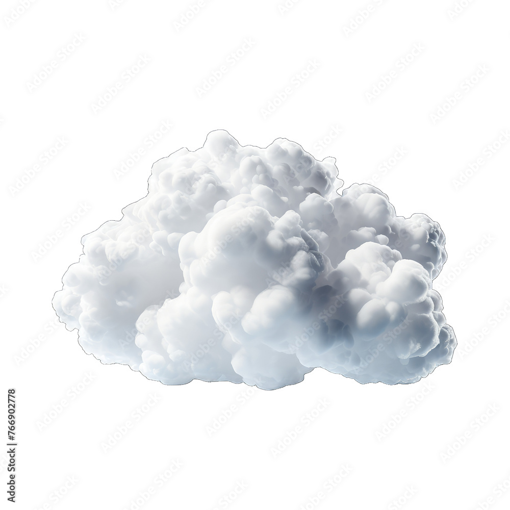 Cutout clean white cloud on White Background Cutout clean white cloud on White Background