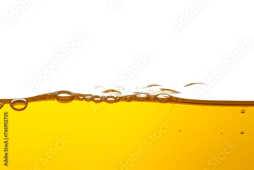 Beautiful wave of high viscosity of base oil and air bubble inside the oil isolated on white background. Used in automotive and industrial application. Used as wallpaper, industrial concept