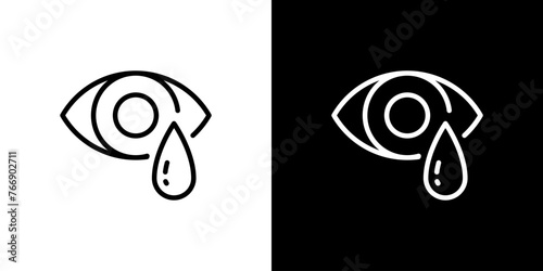 シンプルな目としずくのベクターアイコン