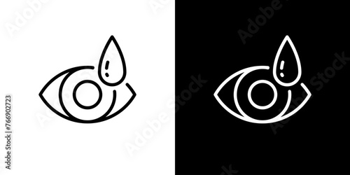 シンプルな目としずくのベクターアイコン