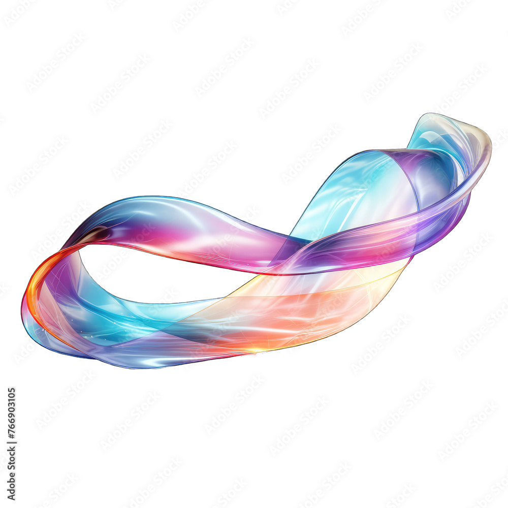Flying Ribbon on White Background Flying Ribbon on White Background