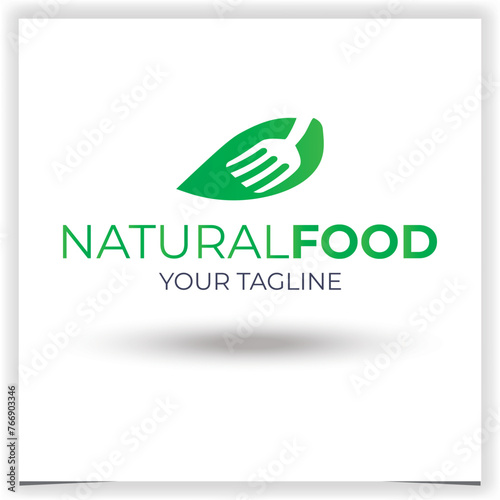 Vector natural food logo design template