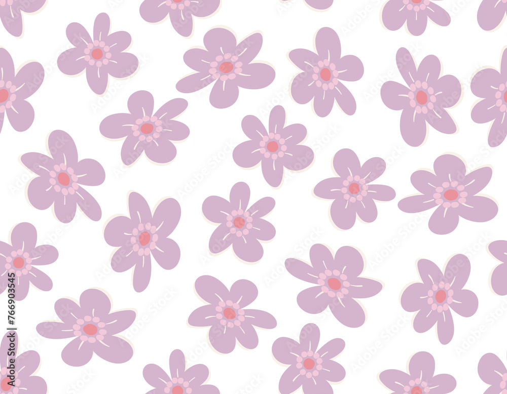 Sweet Floral seamless groovy pattern in retro style. Vintage moodd ,Hand drawn pastel blossom Vector illustration Sweet Floral seamless groovy pattern in retro style. Vintage moodd ,Hand drawn pastel blossom Vector illustration