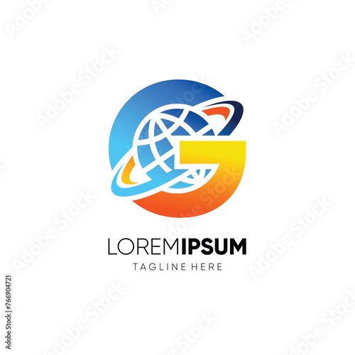 Letter G Earth Globe World Logo Design Vector Icon Graphic Symbol Illustration