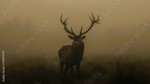 Red Deer (Cervus elaphus) during rutting season. Animals in the wild. © RMTH