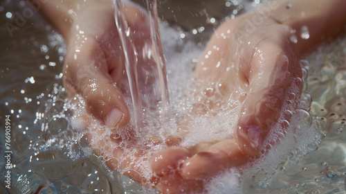 Hands Washing Under Running Water